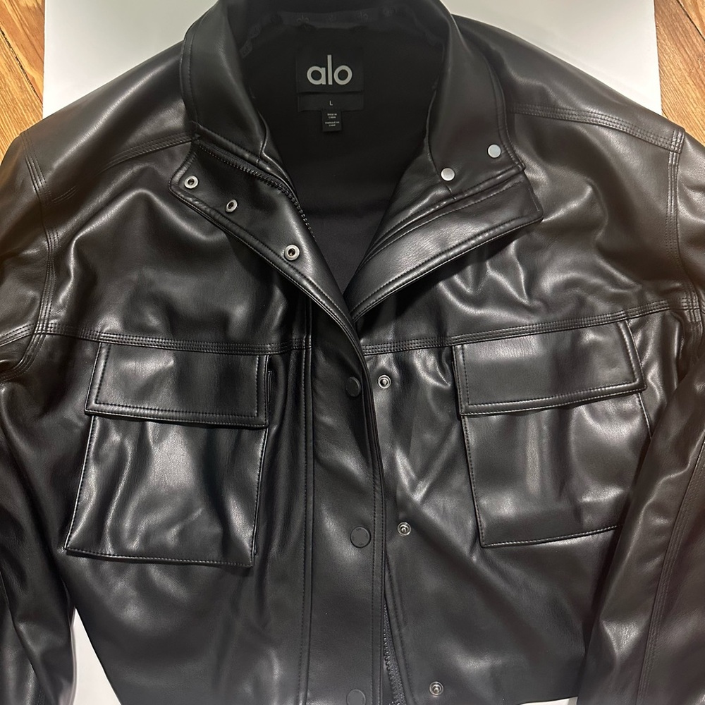 ALO Yoga Black Leather Jacket | NEVER WORN